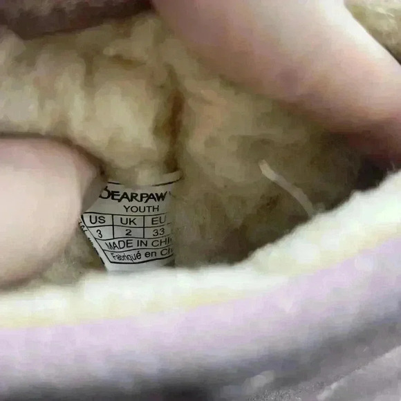 Bearpaw Kids Elle Exotic youth size 3 pink gold shimmer wool lining - Picture 8 of 9